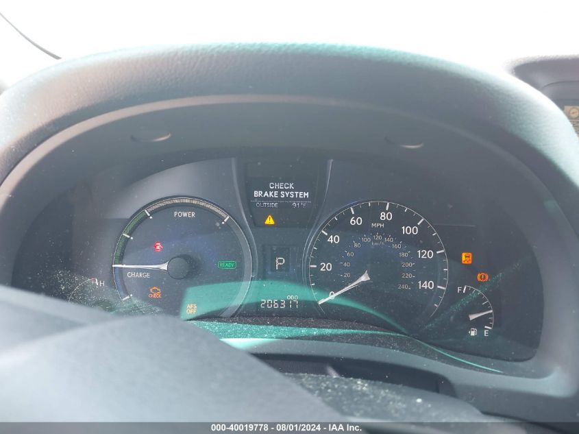 2010 Lexus Rx 450H VIN: JTJBC1BA6A2031400 Lot: 40019778