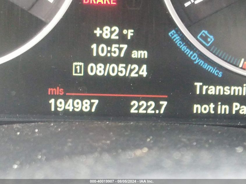 2013 BMW 328 Xi Sulev VIN: WBA3B5C58DF592193 Lot: 40019987