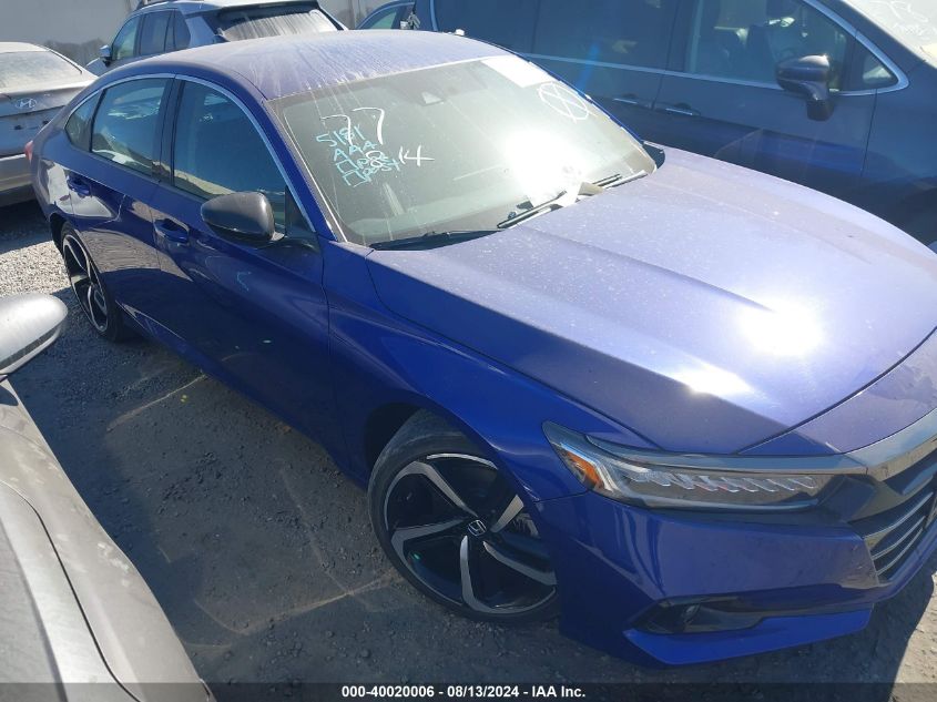 2021 Honda Accord Sport Special Edition VIN: 1HGCV1F42MA068204 Lot: 40020006