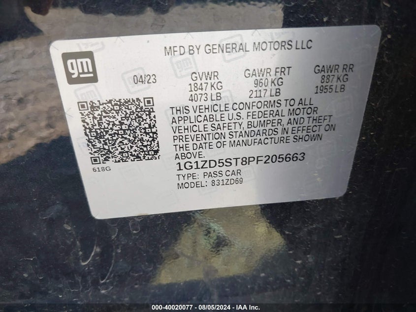 2023 CHEVROLET MALIBU LT - 1G1ZD5ST8PF205663