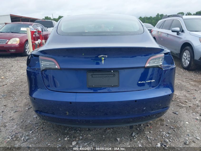 2021 Tesla Model 3 Long Range Dual Motor All-Wheel Drive VIN: 5YJ3E1EB9MF975179 Lot: 40020277