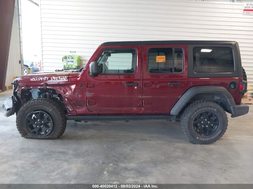 2021 Jeep Wrangler Unlimited Willys 4X4 VIN: 1C4HJXDG0MW596357 Lot: 40020412