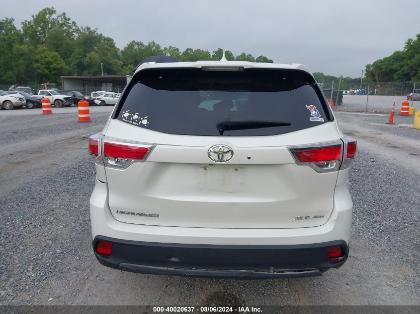 2015 Toyota Highlander Xle V6 VIN: 5TDJKRFH6FS218918 Lot: 40020637