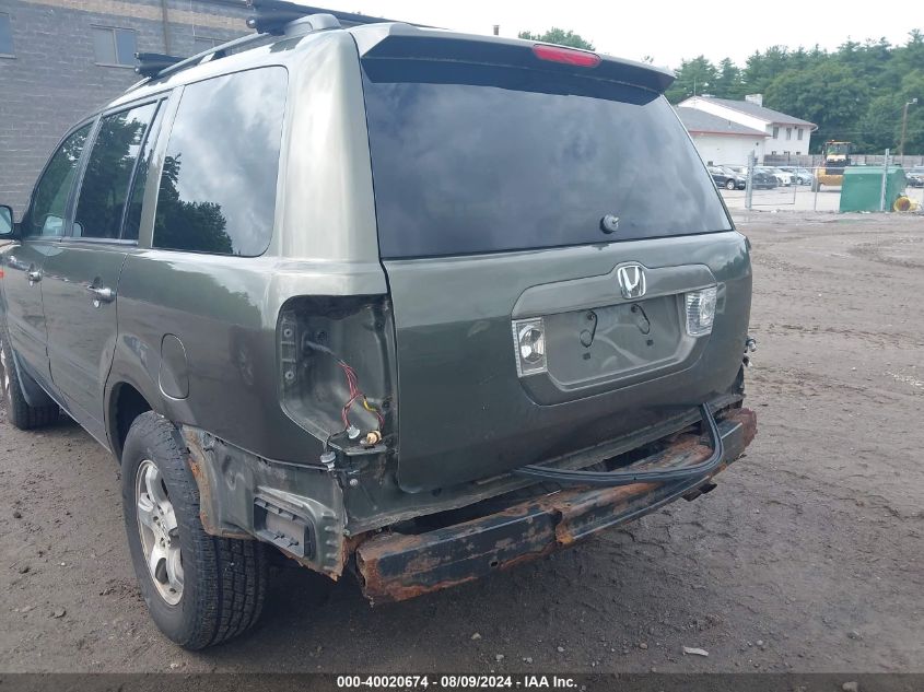 2006 Honda Pilot Ex-L VIN: 2HKYF18576H506363 Lot: 40020674