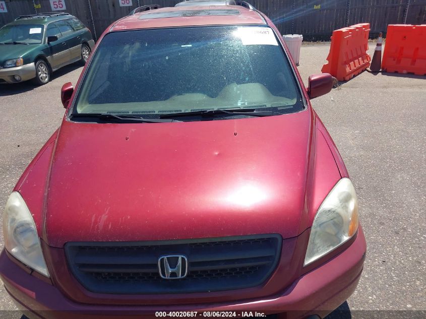 2005 Honda Pilot Ex-L VIN: 2HKYF18655H512329 Lot: 40020687