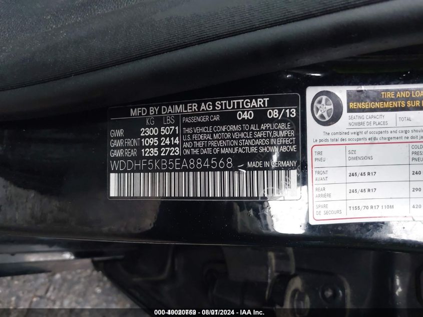 WDDHF5KB5EA884568 2014 Mercedes-Benz E 350