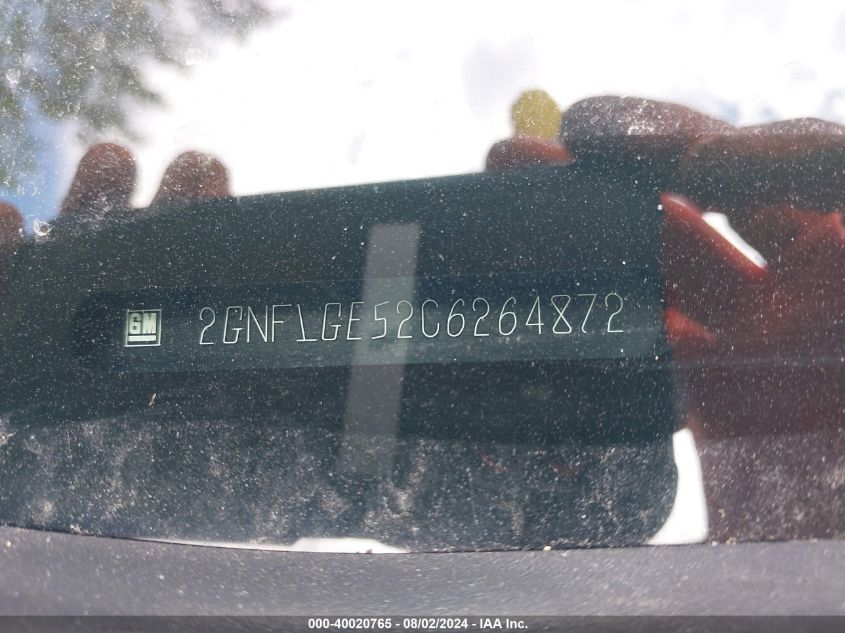 2012 Chevrolet Equinox Ltz VIN: 2GNFLGE52C6264872 Lot: 40020765