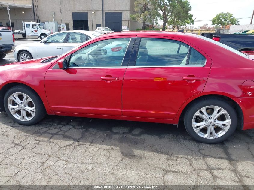 2012 Ford Fusion Se VIN: 3FAHP0HG4CR270262 Lot: 40020809