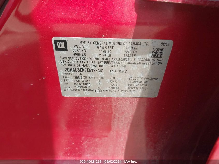 2014 GMC TERRAIN SLT - 2GKALSEK7E6122441