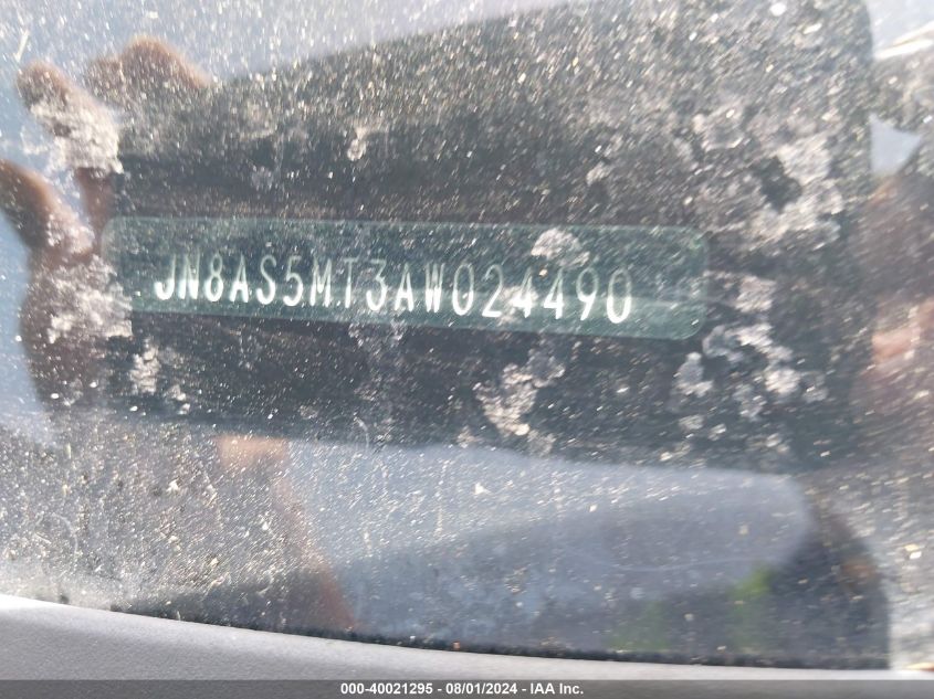 2010 Nissan Rogue S VIN: JN8AS5MT3AW024490 Lot: 40021295