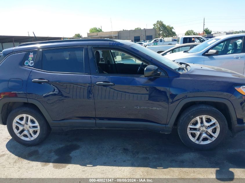 2018 Jeep Compass Sport Fwd VIN: 3C4NJCABXJT122650 Lot: 40021347