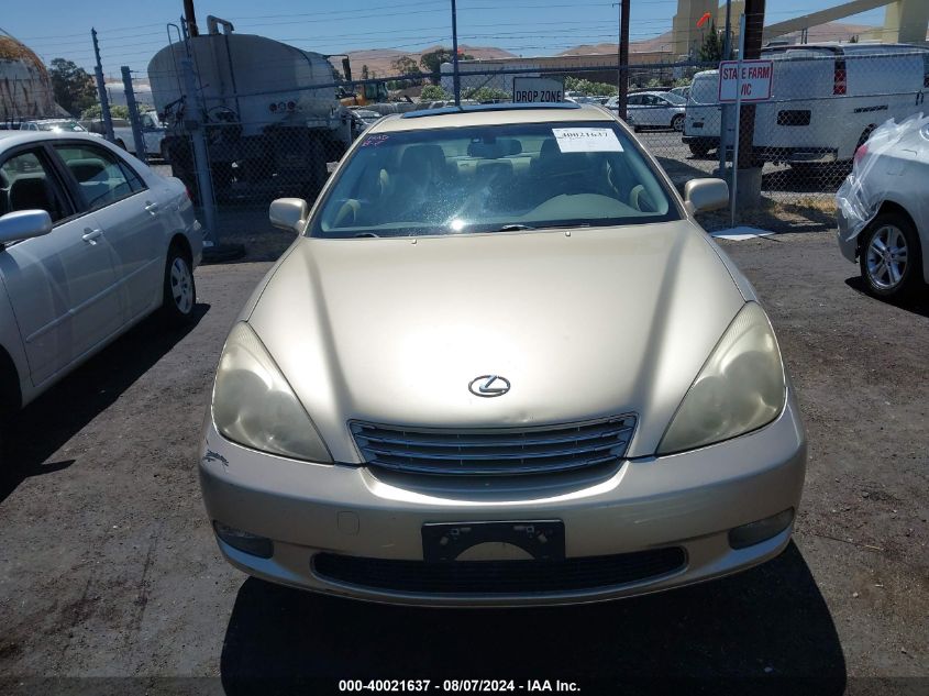 2004 Lexus Es 330 VIN: JTHBA30G245041631 Lot: 40021637