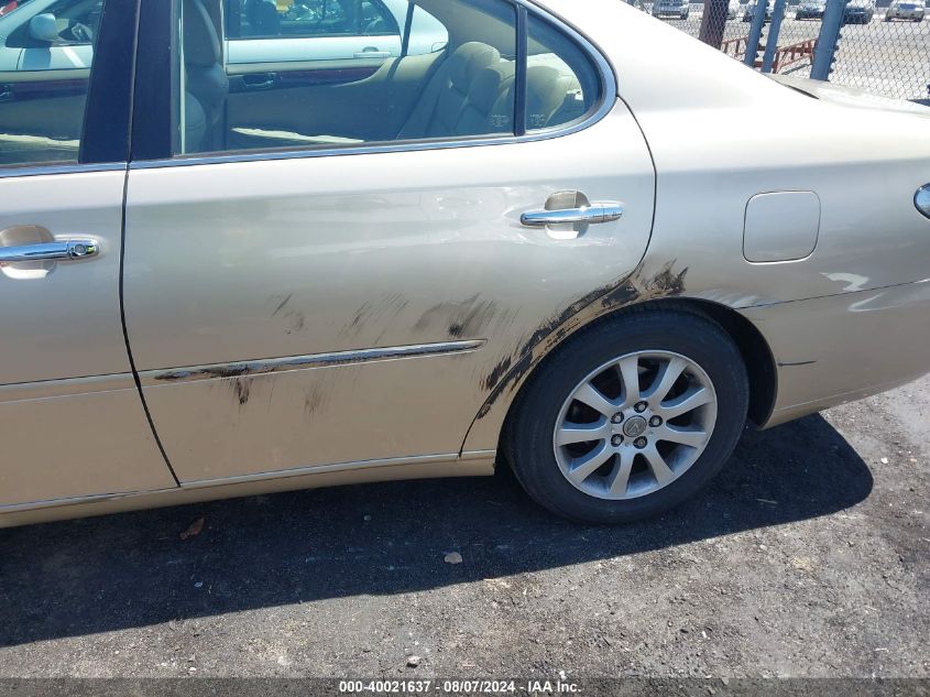 2004 Lexus Es 330 VIN: JTHBA30G245041631 Lot: 40021637