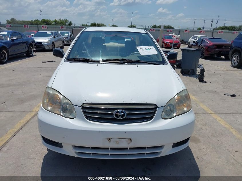 2003 Toyota Corolla Ce VIN: JTDBR32E530051460 Lot: 40021658