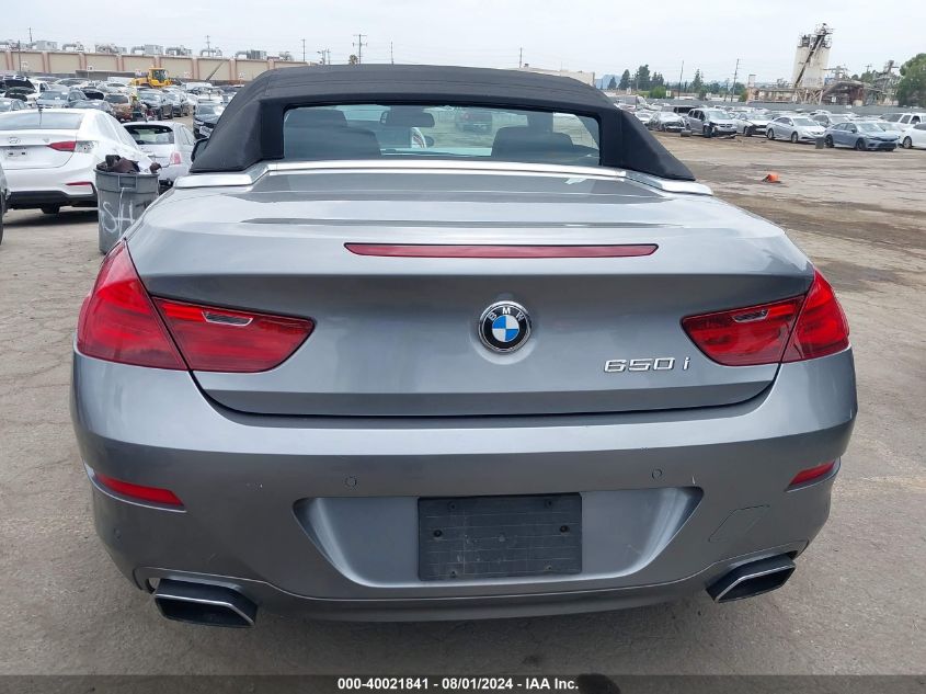 2012 BMW 650I xDrive VIN: WBALZ5C5XCC619566 Lot: 40021841