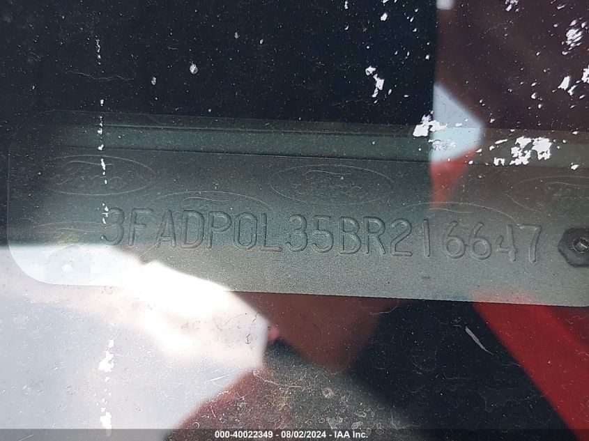 2011 Ford Fusion Hybrid Hybrid VIN: 3FADP0L35BR216647 Lot: 40022349