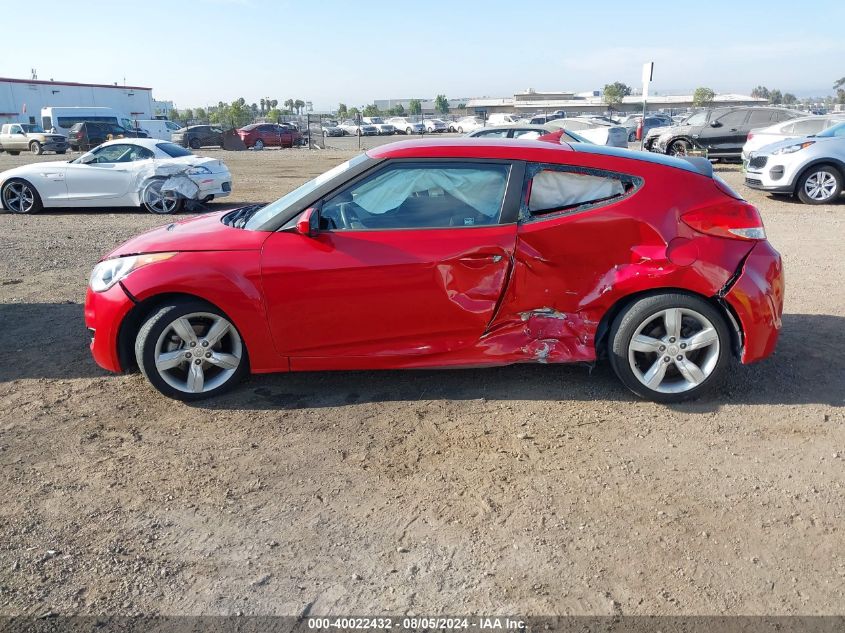 2014 Hyundai Veloster Base W/Black VIN: KMHTC6AD4EU209052 Lot: 40022432