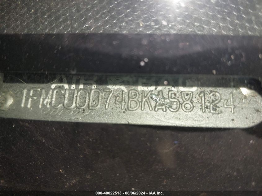 2011 Ford Escape Xlt VIN: 1FMCU0D74BKA58124 Lot: 40022513