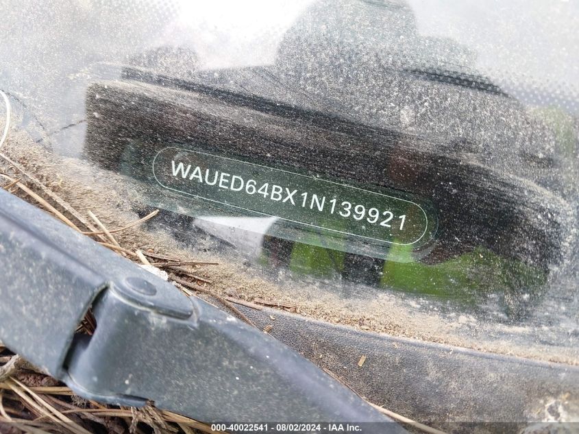 2001 Audi A6 2.7T VIN: WAUED64BX1N139921 Lot: 40022541