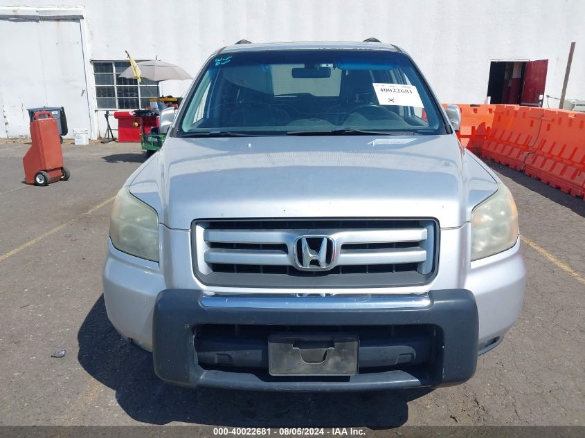 2006 Honda Pilot Ex-L VIN: 5FNYF18686B005764 Lot: 40022681