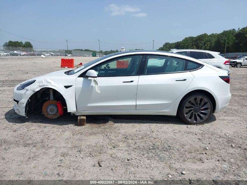 2023 Tesla Model 3 Performance Dual Motor All-Wheel Drive VIN: 5YJ3E1EC0PF472038 Lot: 40022687