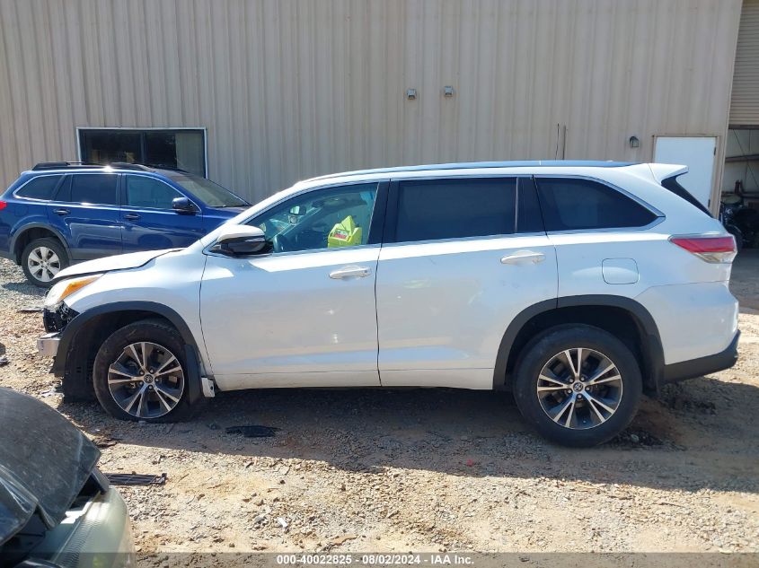 2016 Toyota Highlander Xle V6 VIN: 5TDJKRFH7GS350054 Lot: 40022825