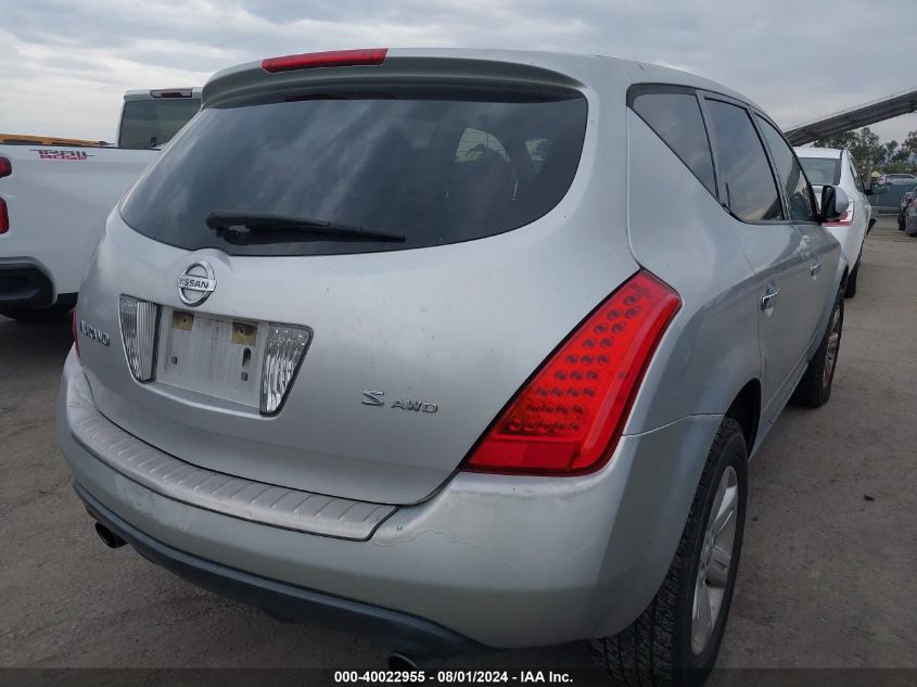 2006 Nissan Murano S VIN: JN8AZ08W26W514526 Lot: 40022955