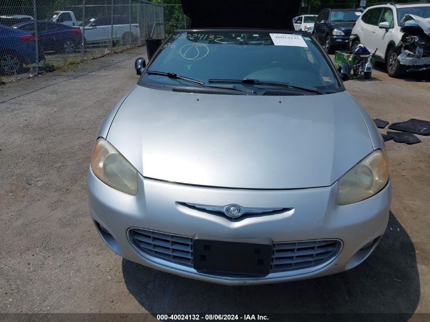 2002 Chrysler Sebring Limited VIN: 1C3EL65R52N352699 Lot: 40024132