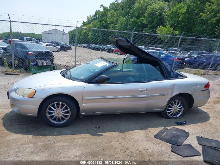 2002 Chrysler Sebring Limited VIN: 1C3EL65R52N352699 Lot: 40024132