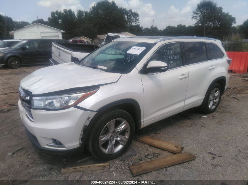 2014 Toyota Highlander Limited Platinum V6 VIN: 5TDYKRFH1ES012368 Lot: 40024224