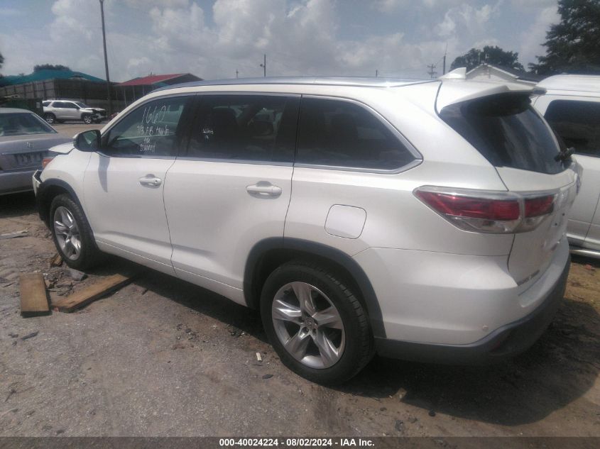 2014 Toyota Highlander Limited Platinum V6 VIN: 5TDYKRFH1ES012368 Lot: 40024224