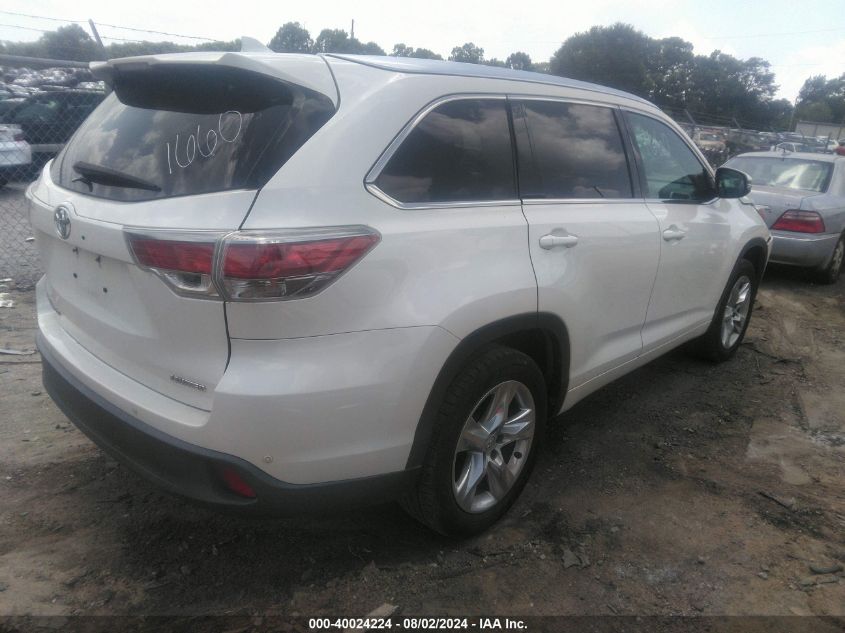 2014 Toyota Highlander Limited Platinum V6 VIN: 5TDYKRFH1ES012368 Lot: 40024224