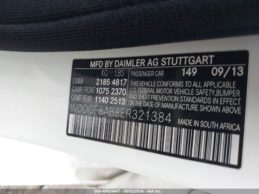 2014 MERCEDES-BENZ C 300 LUXURY 4MATIC/SPORT 4MATIC - WDDGF8AB8ER321384