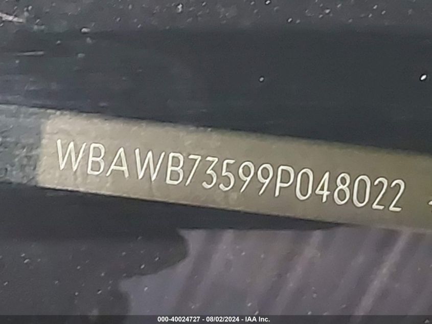 2009 BMW 335I I VIN: WBAWB73599P048022 Lot: 40024727