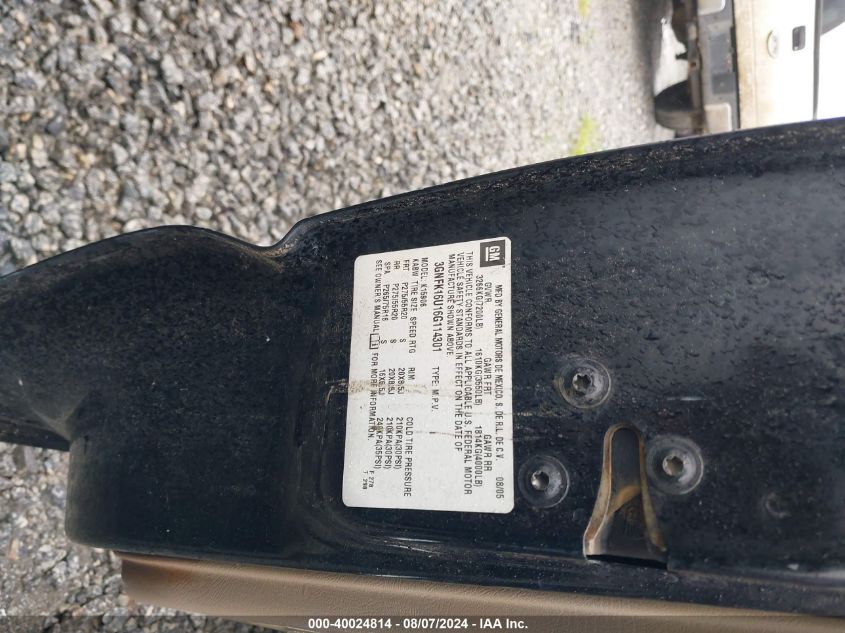 2006 Chevrolet Suburban 1500 Ltz VIN: 3GNFK16U16G114301 Lot: 40024814