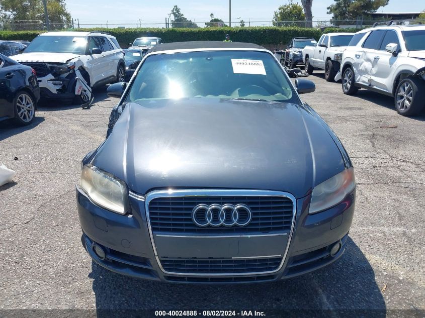 2007 Audi A4 2.0T VIN: WAUAF48HX7K033507 Lot: 40024888