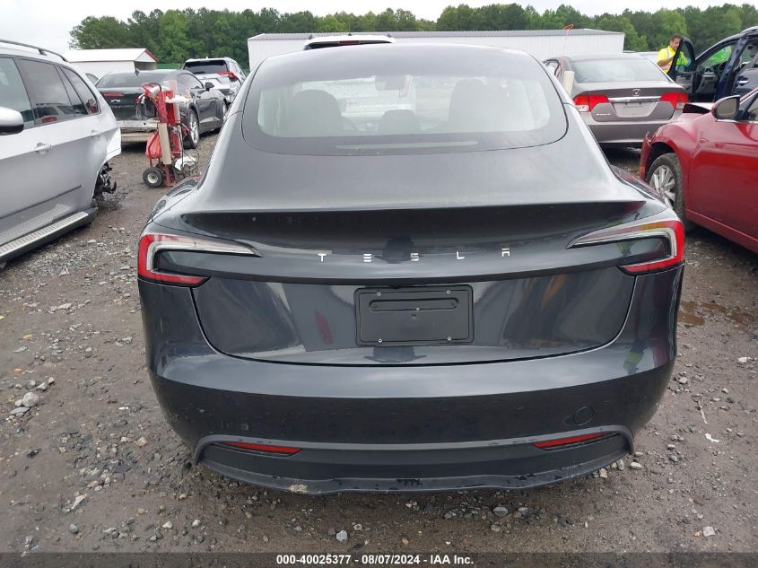 2024 Tesla Model 3 Rear-Wheel Drive VIN: 5YJ3E1EA3RF734779 Lot: 40025377