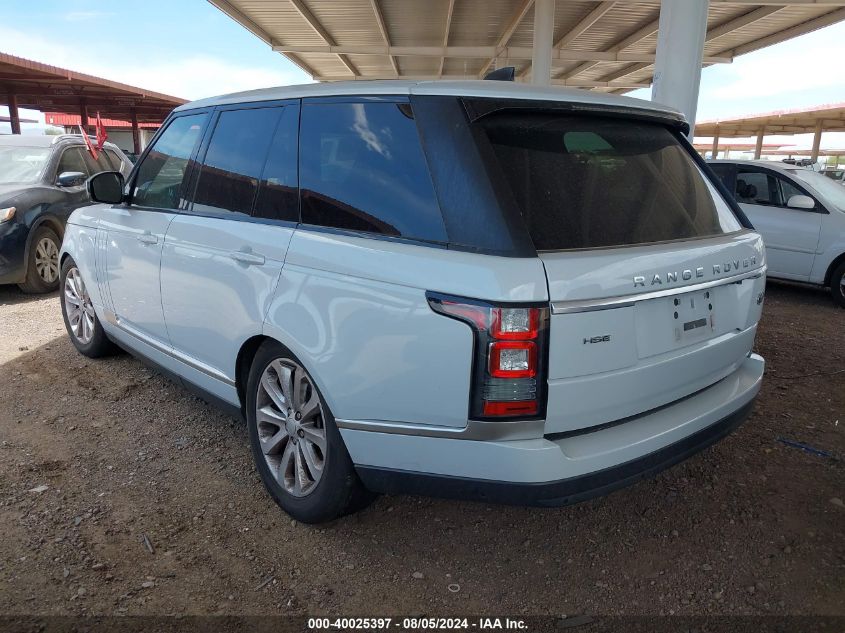 VIN SALGS2FV2HA370503 2017 LAND ROVER RANGE ROVER 3.0L V6 SUPERCHARGED HSE