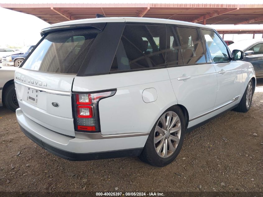 VIN SALGS2FV2HA370503 2017 LAND ROVER RANGE ROVER 3.0L V6 SUPERCHARGED HSE