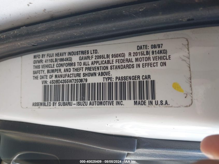 1998 Subaru Legacy L VIN: 4S3BK4358W7310334 Lot: 40025409