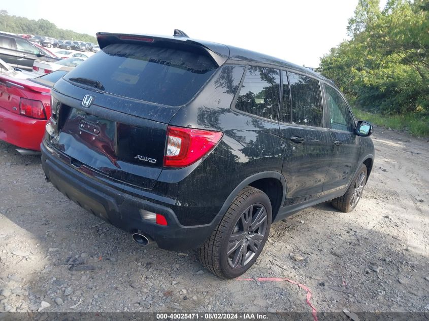 2021 Honda Passport Awd Ex-L VIN: 5FNYF8H54MB024809 Lot: 40025471