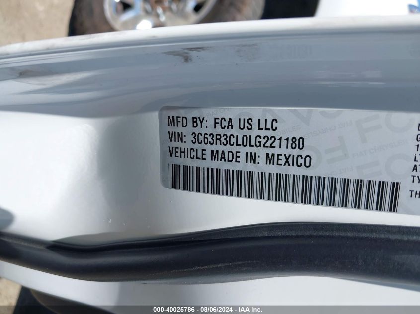 2020 Ram 3500 Tradesman 4X4 6'4 Box VIN: 3C63R3CL0LG221180 Lot: 40025786