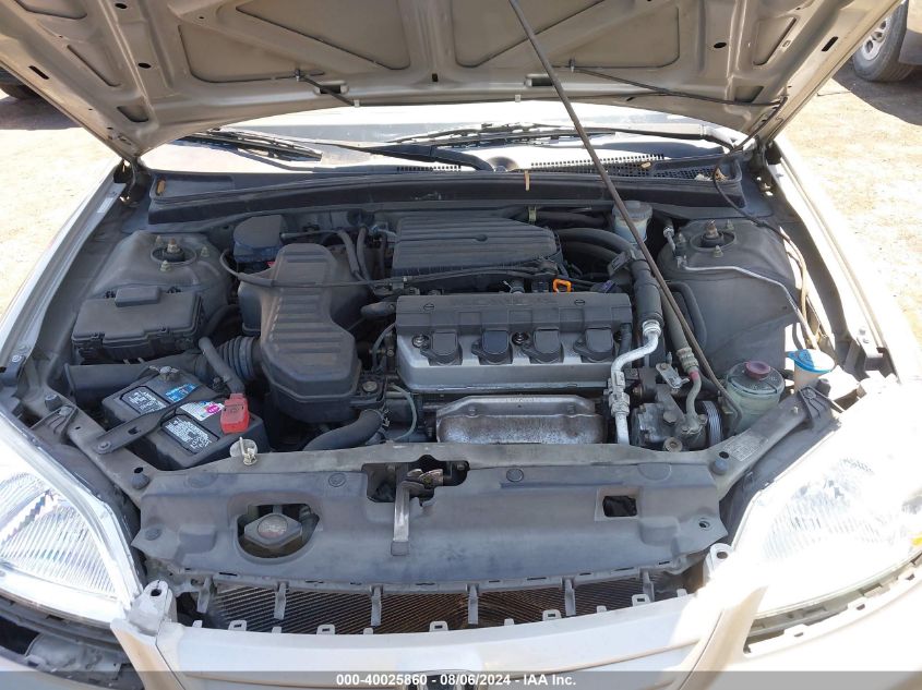 2003 Honda Civic Lx VIN: 2HGES16543H500284 Lot: 40025860