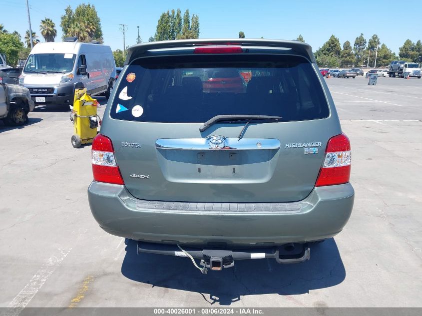 2007 Toyota Highlander Hybrid Limited V6 VIN: JTEHW21A670038102 Lot: 40026001