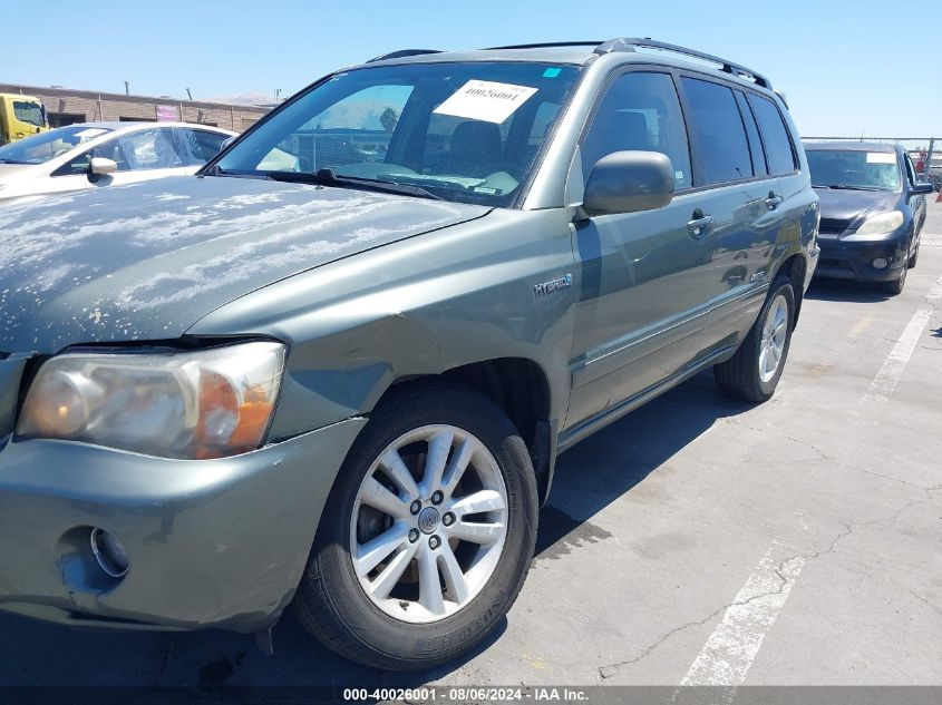 2007 Toyota Highlander Hybrid Limited V6 VIN: JTEHW21A670038102 Lot: 40026001