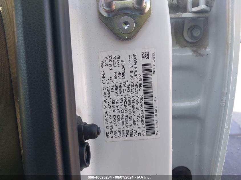 2019 HONDA CR-V LX - 2HKRW5H3XKH410683