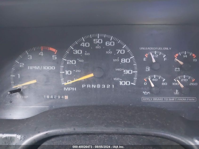 1995 Chevrolet Gmt-400 C1500 VIN: 1GCEC14K1SZ255205 Lot: 40026473