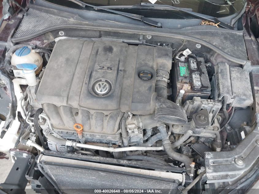 2013 Volkswagen Passat 2.5L Se VIN: 1VWBP7A31DC086409 Lot: 40026648