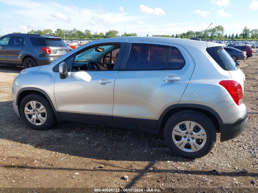 2015 Chevrolet Trax 1Ls VIN: KL7CJKSB7FB057293 Lot: 40026722