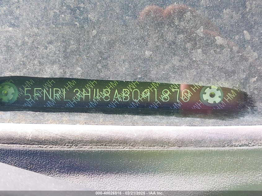 2010 Honda Odyssey Ex VIN: 5FNRL3H48AB091870 Lot: 40026818